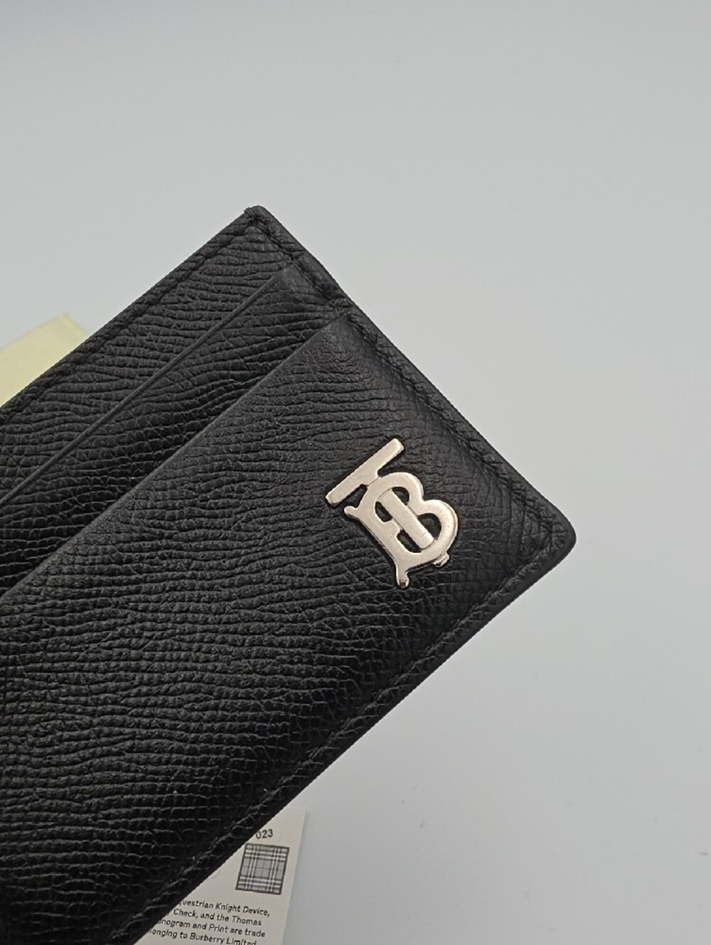 Burberry Black TB Monogram Pebbled Leather Sandon Card Holder (NWT)(DUST BAG)🖤 - Picture 3 of 12